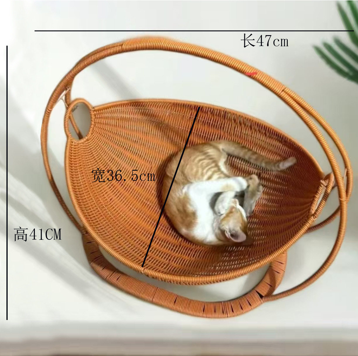 大号手工仿藤猫咪挂式秋千吊篮