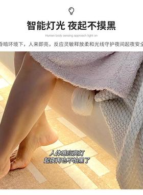 感应l智能e浮LDGd人体感灯条应悬床头明装细发光线条灯主卧橱柜衣