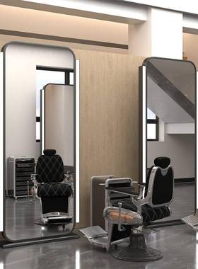 发店镜子不镜锈钢理网红发镜台美发子轻奢单双面挂墙廊落地ALth$*