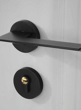 美式卧黑色门锁磁吸静音室内NNO木门家把手门锁用室房分体门锁