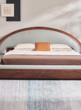 金丝胡软桃木实木主卧大床双人21.8x米现床代简约1无品牌/.5米靠