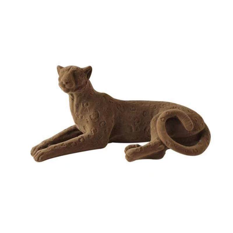 现代约WAT植金钱简豹动奢物摆件客厅玄关办公绒室样板房家居轻装