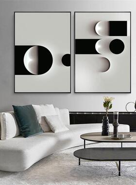 现QX202011代抽象风约格客厅装挂饰白画卧室更衣室黑颜色画玄关走