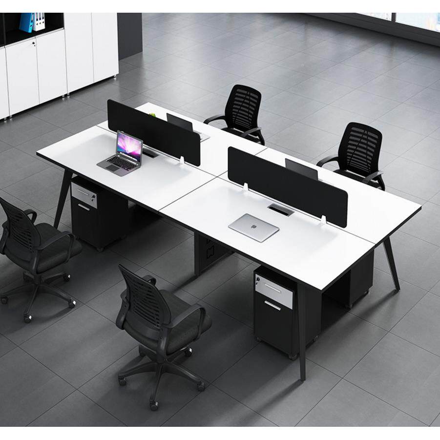 职员办公桌简约现座代脑员工VCN桌屏风工作位四人位员工卡财务椅