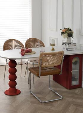 岩板柜岛餐台桌餐边一体岛小户型家用简约现代奶油风半圆台VGK餐