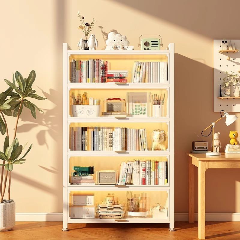 上翻门书柜钢制架带门家用客厅储物防尘展柜示艺置KAZ物铁架子书