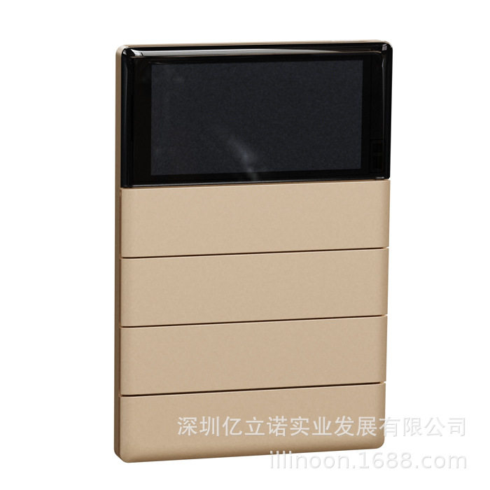 珍铂8键KNX智能温控开关晨曦金