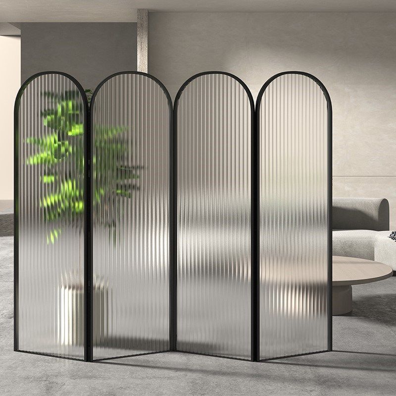 现代玄关办公屏风所玻璃会家用遮档折叠简约折屏酒店隔断旅社移动