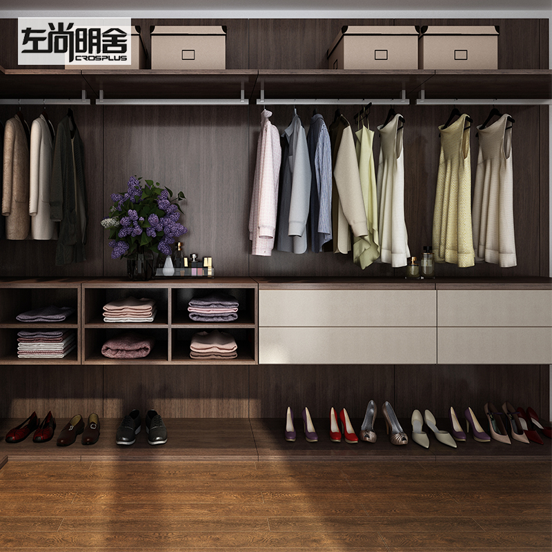 左尚明舍 整体衣帽间定制小户型走入式衣柜开放式全屋定制现代