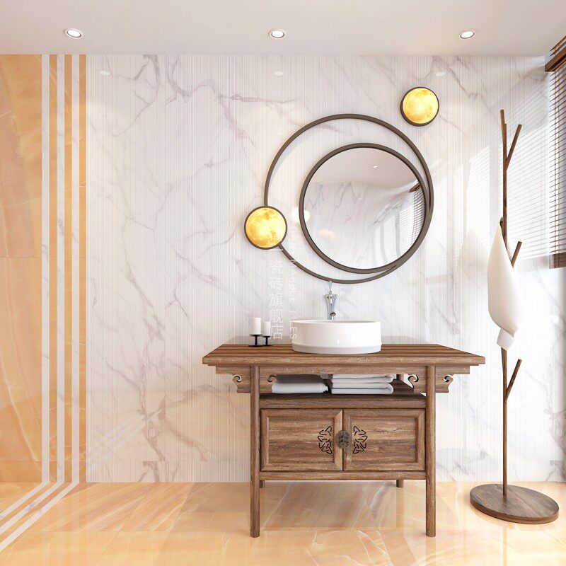 简一大理石瓷砖卡拉拉白陶瓷大板电视背景墙砖客厅餐厅地板砖