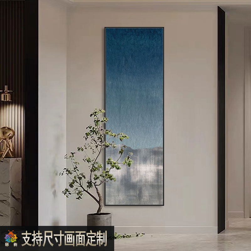 现代抽象窄长条装饰画客厅竖版竖款墙壁画尺寸定制棋牌室过道挂画