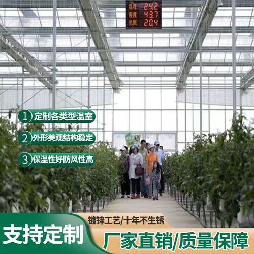 智能连栋玻璃温室大棚骨架花卉蔬菜育苗内外遮阳薄膜连体大棚全套