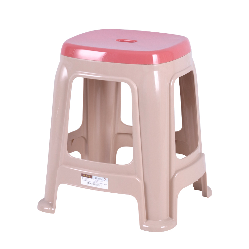 塑料家用熟胶餐桌椅子厕所浴室防滑加厚色商用高凳方凳堆叠