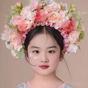 高档童款花入梦舞蹈服古典舞演出服簪花道具舞蹈新女童群簪儿舞表