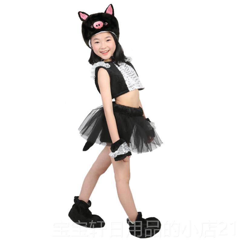 高档六一小猪幼表演服装儿园儿目节三只小猪亲子舞蹈服童动物演出