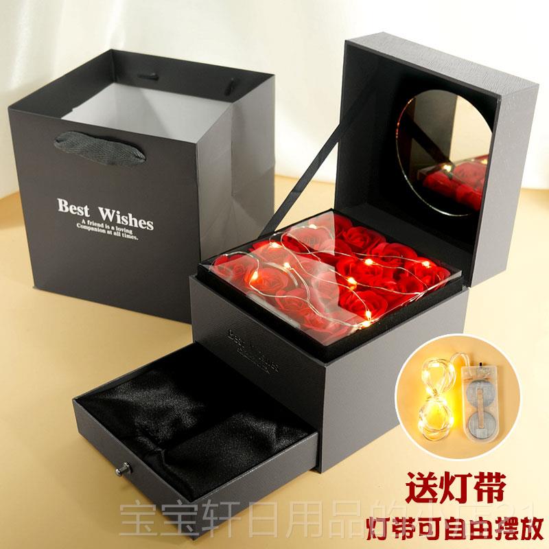 正品玫瑰花圣诞口红礼盒空盒礼物送女友生日盒礼朋品伴手包装多支