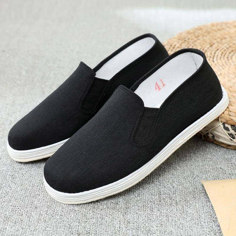 高档北爸京布鞋男老冬季保暖千层底布底棉爸鞋加绒加厚中老年防臭