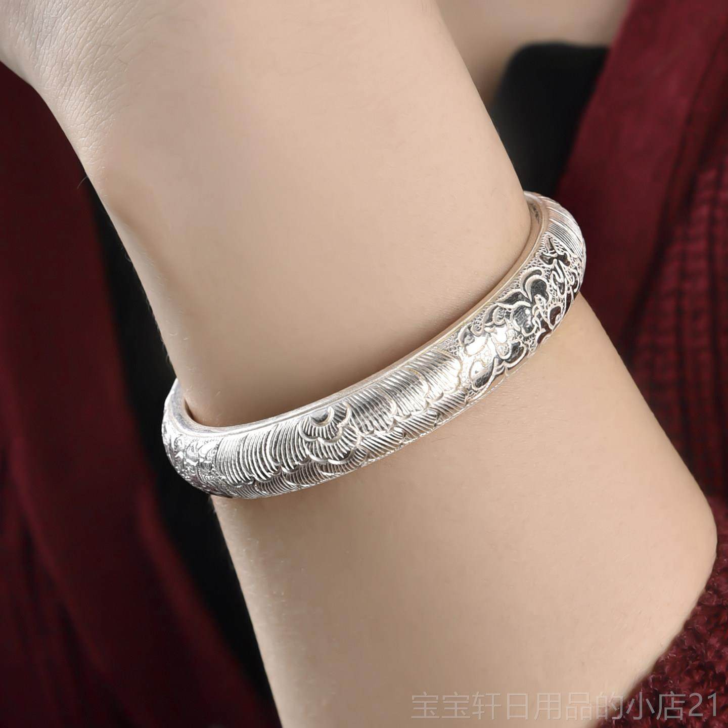 高档定制民风古法老式熟真银99银纯银手镯族闭口手环可刻足字扁9,饰品/流行首饰/时尚饰品新,银饰手镯,淘宝优惠券,粉丝福利购,淘宝优惠卷