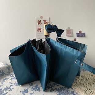 高档ms系ho幻象 重度灰香芋紫素色i遮ns自动三折晴雨用阳黑胶雨伞