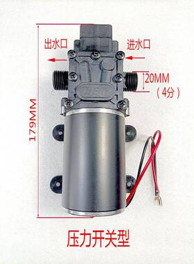 高压洗设备管道家清电清洗水泵1BZO压2泵伏24V打侧漏抽水隔膜泵