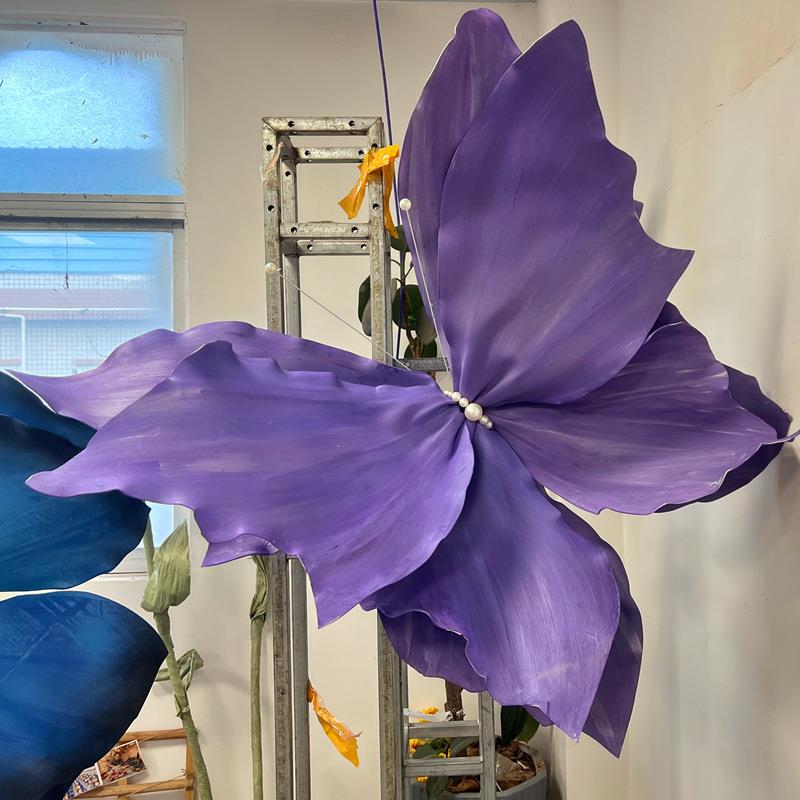V道A蝴蝶工厂直出大中型手绘喷色泡沫花商场庭吊ZRV顶DP婚E礼具