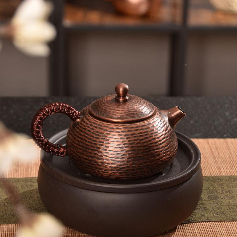 壶烧LQB水铜壶煮茶壶手工纯紫铜茶红铜家具用沏茶壶茶电陶壶炉款