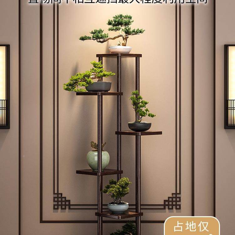 古架实木中式厅展示架阳VES台小型复古博多花架层子置物架茶室客