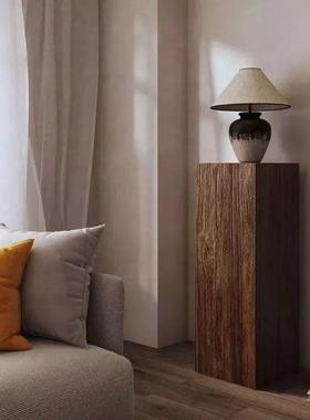 桩摆件摆碳化黑色家宿用实树木墩OIN子民矮凳树桩创意原木件边角