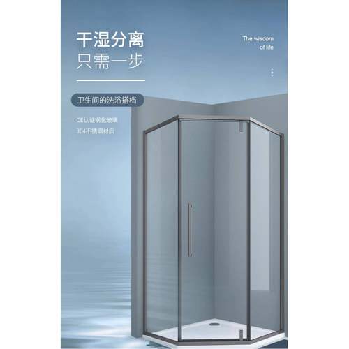 钻石整体钢玻璃德国式室玻璃家用SJK淋浴体房浴一体淋浴干化湿