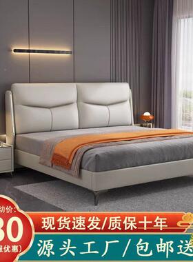 床主卧LFA大床储带灯双简人床1.8米现代约床床软包大婚气物