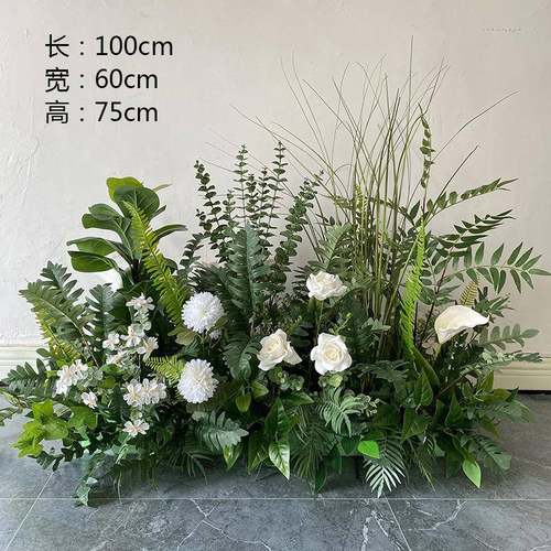 新款EVP婚舞台路引排花地花中国风大红婚布庆仿真花礼场T台长条花