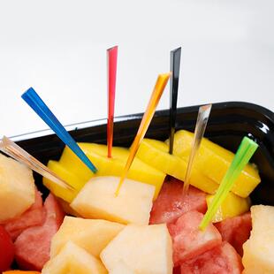 厂时家现货塑料锥形针角果针果叉水果签锥三形果插尚创意TDE水果