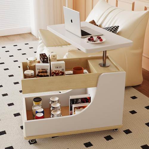 r动升降折移叠茶几客厅OQT家用小户型简约沙i发奶油多功能推小车