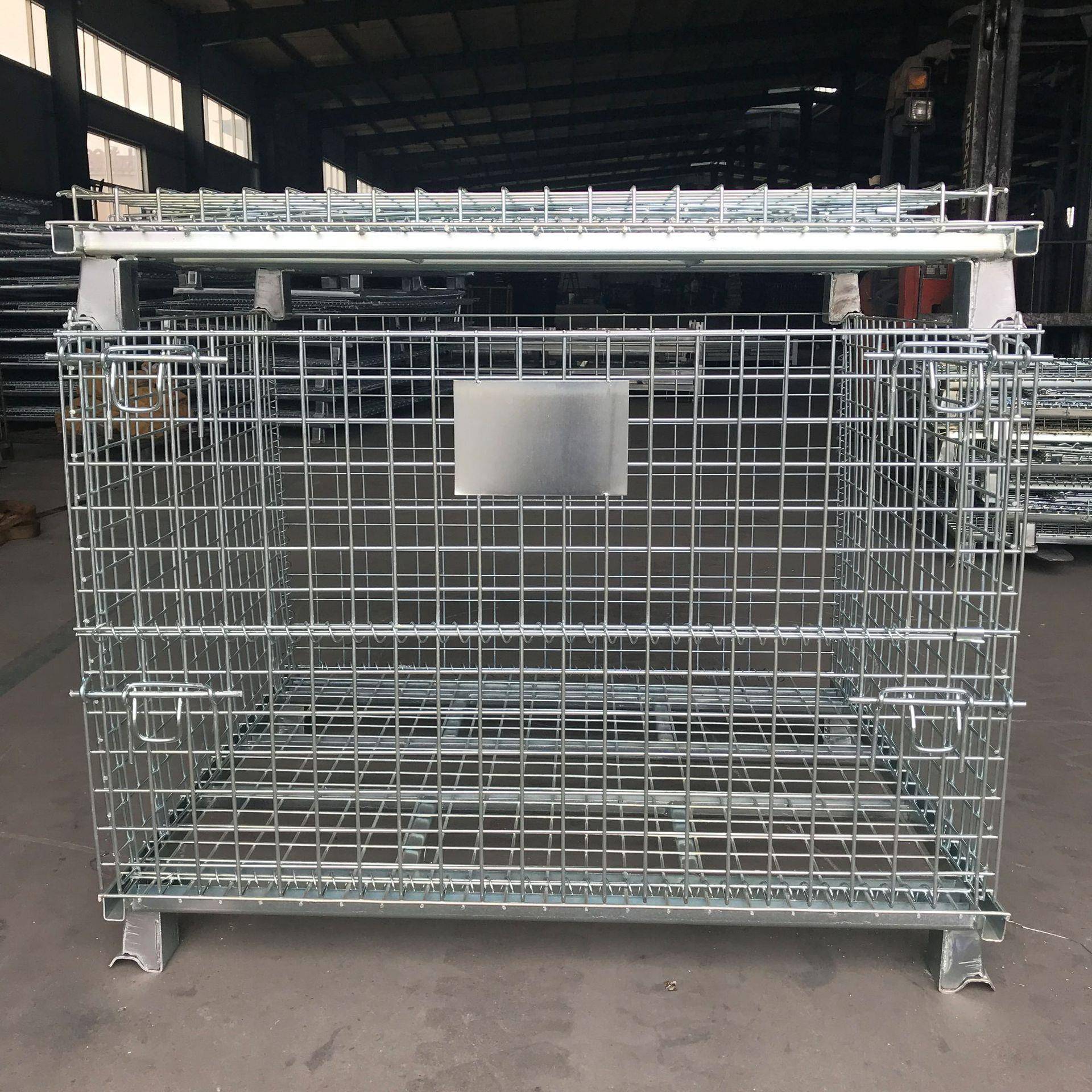 超垛市铁框笼可堆铁框物流快递金241属丝周转笼可折叠铁框网格箱