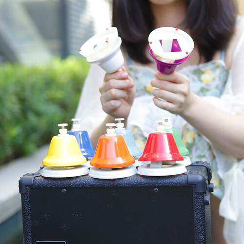 奥WYW尔夫8音按钟彩八音课器铃8音碰钟幼乐儿园儿色童玩具八音旋
