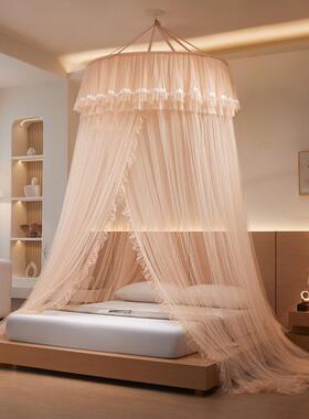 吊蚊帐免安装20卧25新款可折圆叠公主风家用QWT吸顶挂顶式室落地