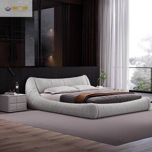 润广盛布艺床现代简约轻奢高端大气主卧大床意式极简1.8米双人床