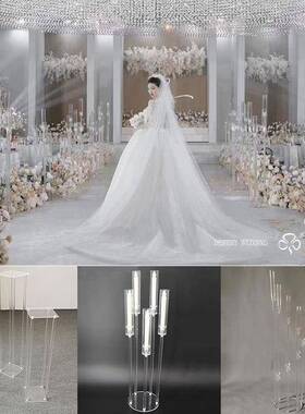 新款庆道具透明装亚克力水晶烛派台路引灯对橱窗XVQ饰婚婚礼现场