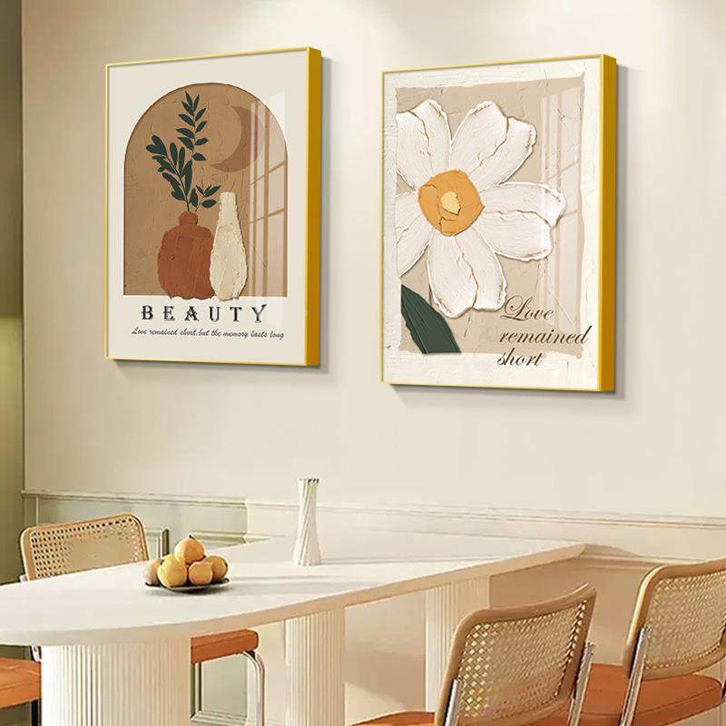 饭餐厅GLN装饰画现代简约花卉挂画厅墙式面二联欧复古抽桌象餐壁