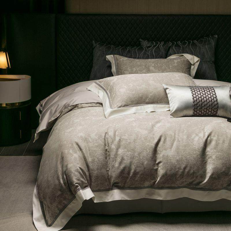 天棉色织提花四件套MXZ轻奢高端上床用品丝春夏单被套床双人床1.8