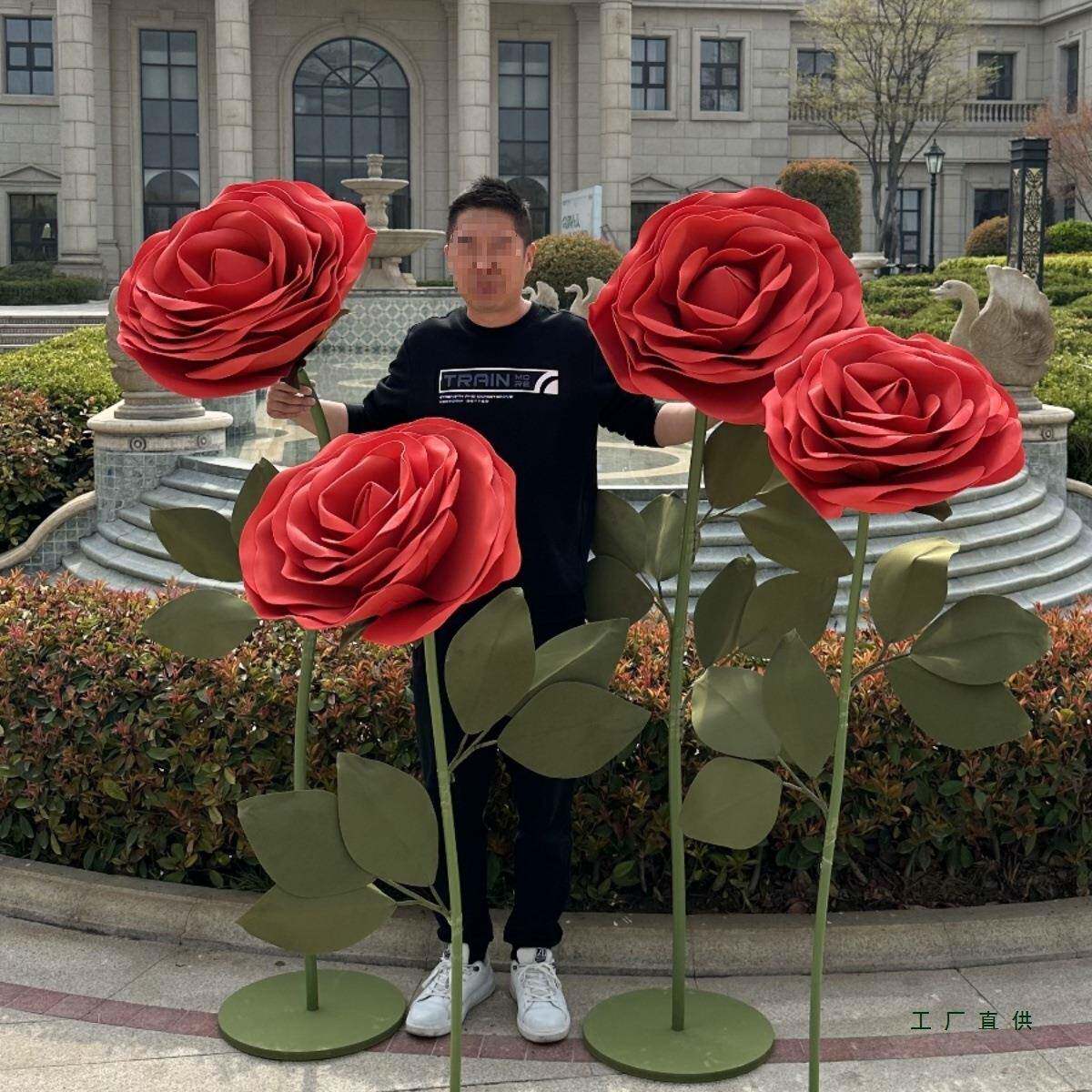 婚庆巨F97J89SH立体瑰纸型瑰花艺婚礼大玫道具美陈摆件网红橱窗布