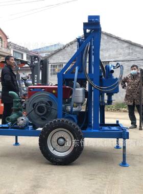 现货0H-2HP水井钻机带轮DVB胎移打井机15米农2田取水灌溉动钻井机