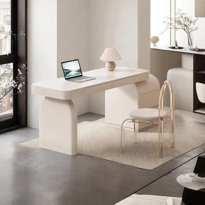 全奶实书桌法式电竞桌椅组木合时油尚感设计师风小DER清新书房电