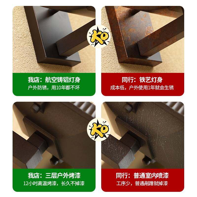 户外壁灯防水太阳能别墅中式庭院室外阳台外墙墙壁墙灯超亮照明灯