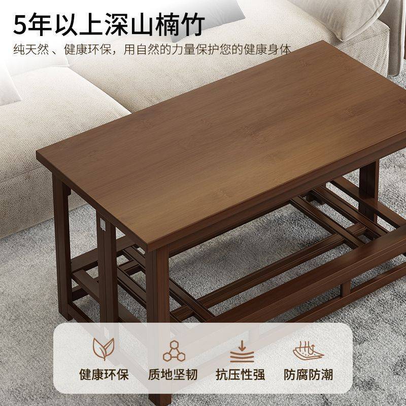 烤火桌子全套加厚全楠竹木可折叠长方形四方正方形取暖桌烤火架子
