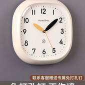2025新款 简约奶油风挂钟客厅家用挂墙装 饰钟表静音卧室免打孔钟表
