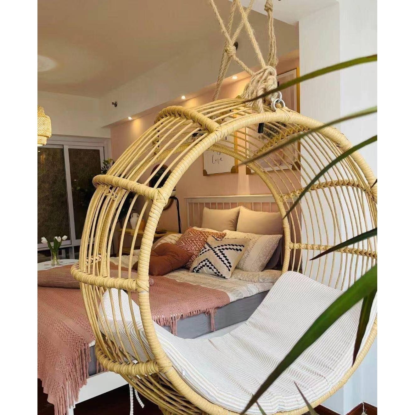 圆圈吊篮椅子室内秋千家用阳台吊床户外仿藤椅圆形摇篮椅悬挂吊J&,玩具/童车/益智/积木/模型,垂直悬浮玩具,淘宝优惠券,粉丝福利购,淘宝优惠卷