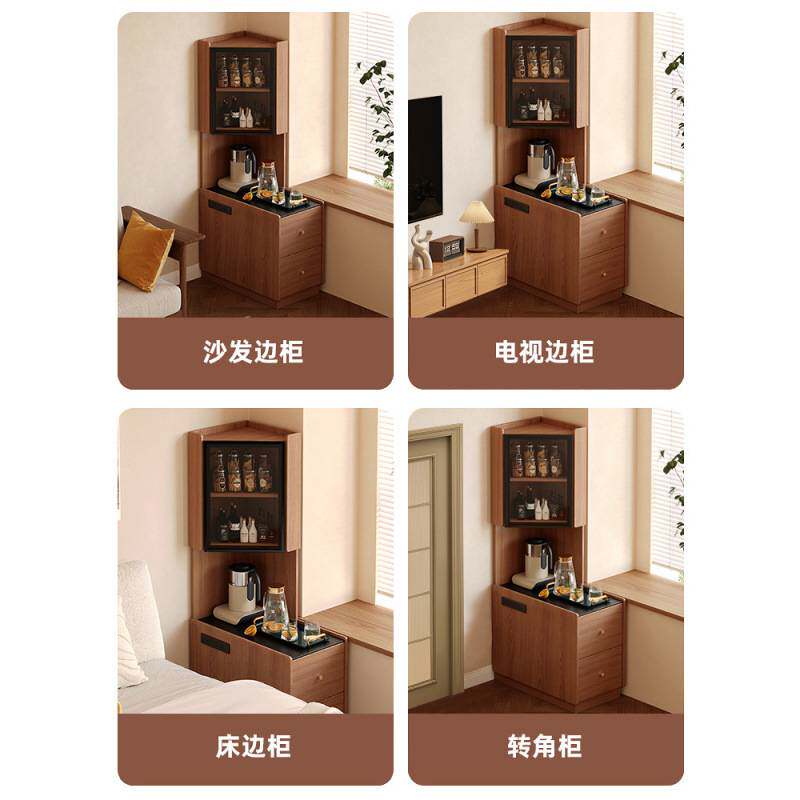 转角置物架墙角床头收纳柜客厅拐角茶台2025新款沙发旁边的侧边柜
