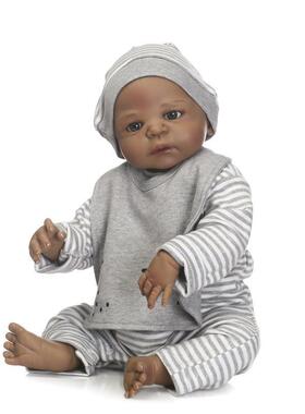 KNP全1507黑胶仿真婴儿娃娃过家玩家具可洗入水澡玩具