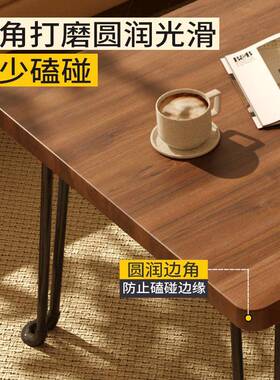 现代简可折易叠桌子型长方形茶几小DLA户家客厅便携式餐桌学习用